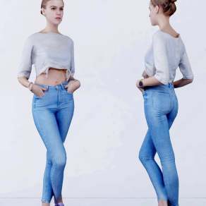 北欧漂亮女生人物3D模型下载